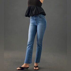 Paige Cindy High-Rise Straight Jeans with Raw Hem